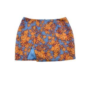 White Fox Boutique - Mini Skirt in Orange and Blue